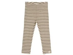 Petit Piao leggings earth brun/mørk råhvid stribet